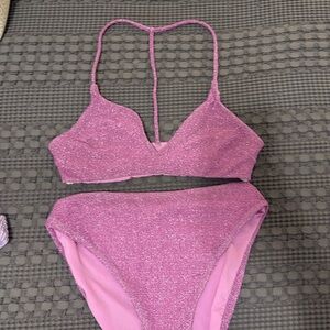 ASOS sparkly pink high waisted bikini size 4